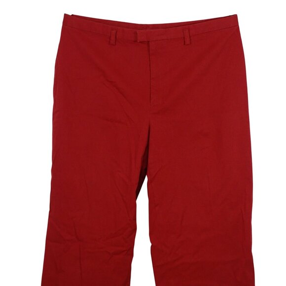 Banana Republic Red Stretch Straight Cropped Pants Women Size 14 Work Casual - Picture 2 of 10